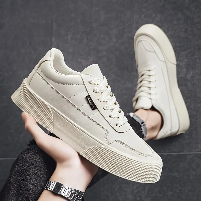 Men’s Casual Sneakers - Low-Top Lace-Up - Durable Grip Sole
