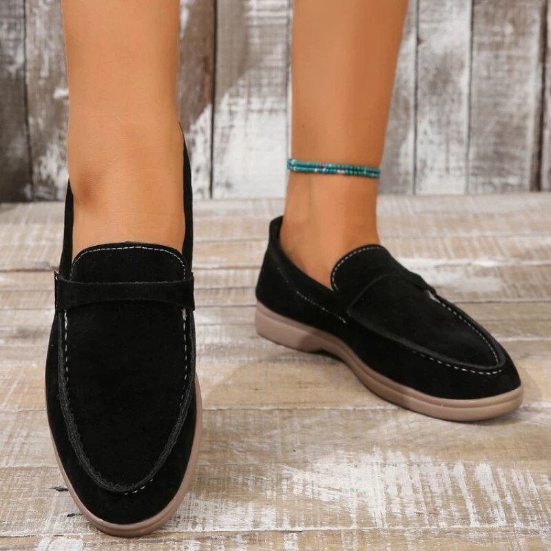 Women’s Slip-On Loafers – Suede Feel – Classic Fit – Cushioned Sole – Supportive