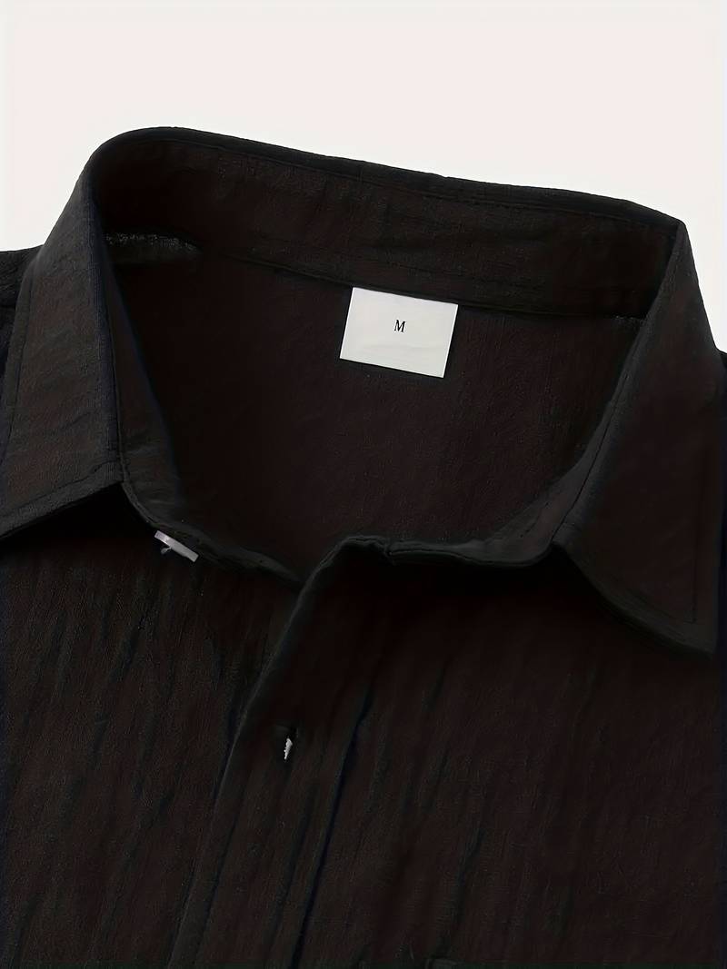 Men’s Short-Sleeve Button-Up Shirt - Classic Collar - Lightweight Relaxed Fit