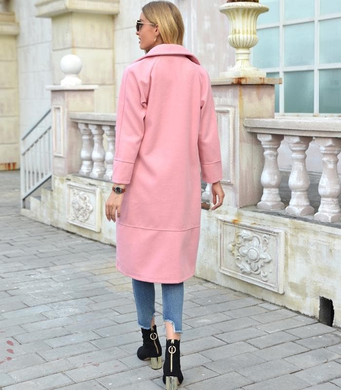 Women’s Overcoat – Tailored Fit – Double-Breasted Wool – Knee Length – Structured Design
