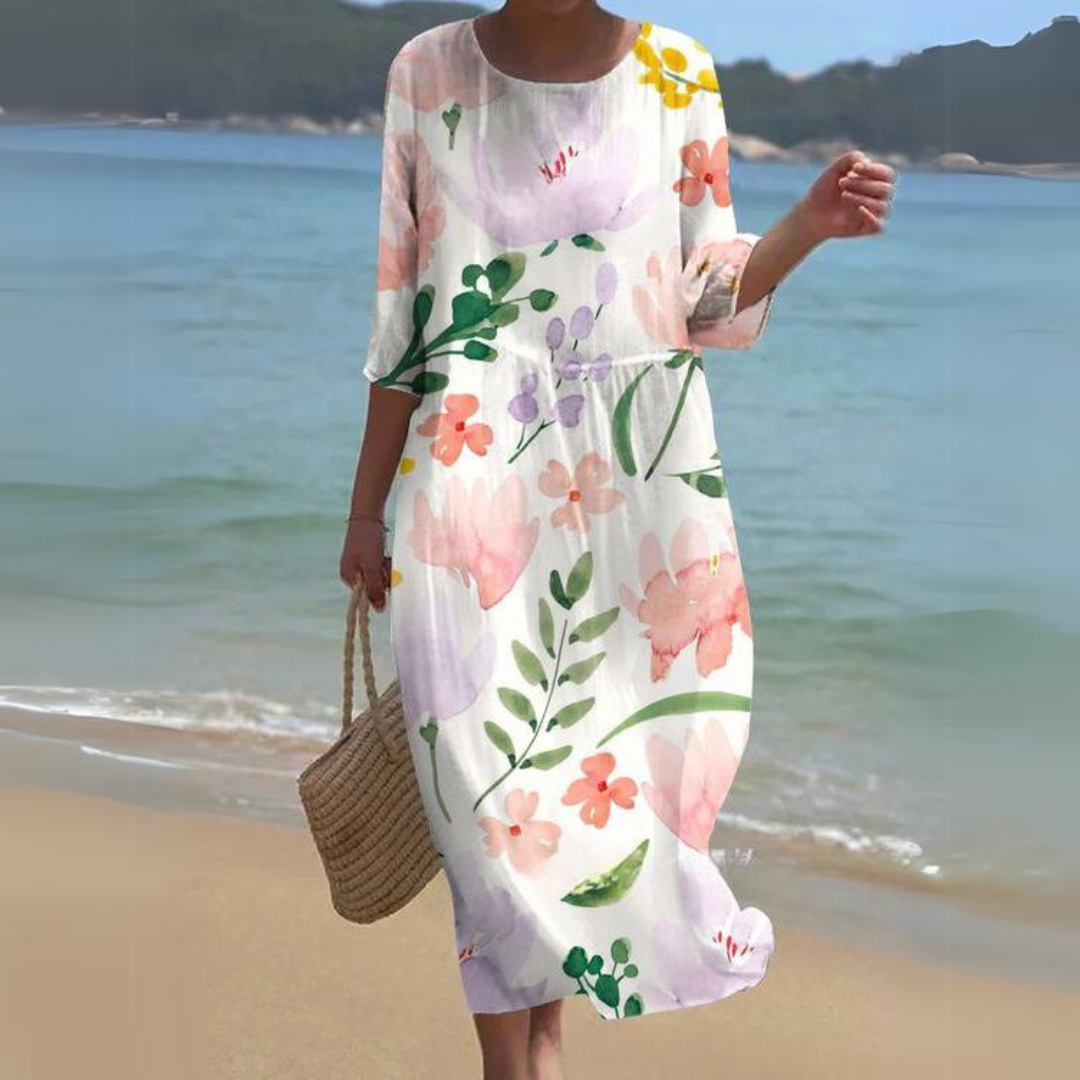 Elegant Women's Midi Dress – Flowy, Lightweight, All-Season Style for Effortless Chic