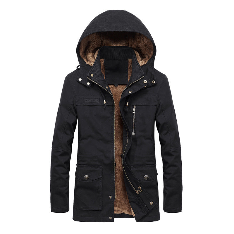 Men’s Jacket – Relaxed Fit – Sherpa Lined – Hooded with Snap Collar – Multi-Pocket