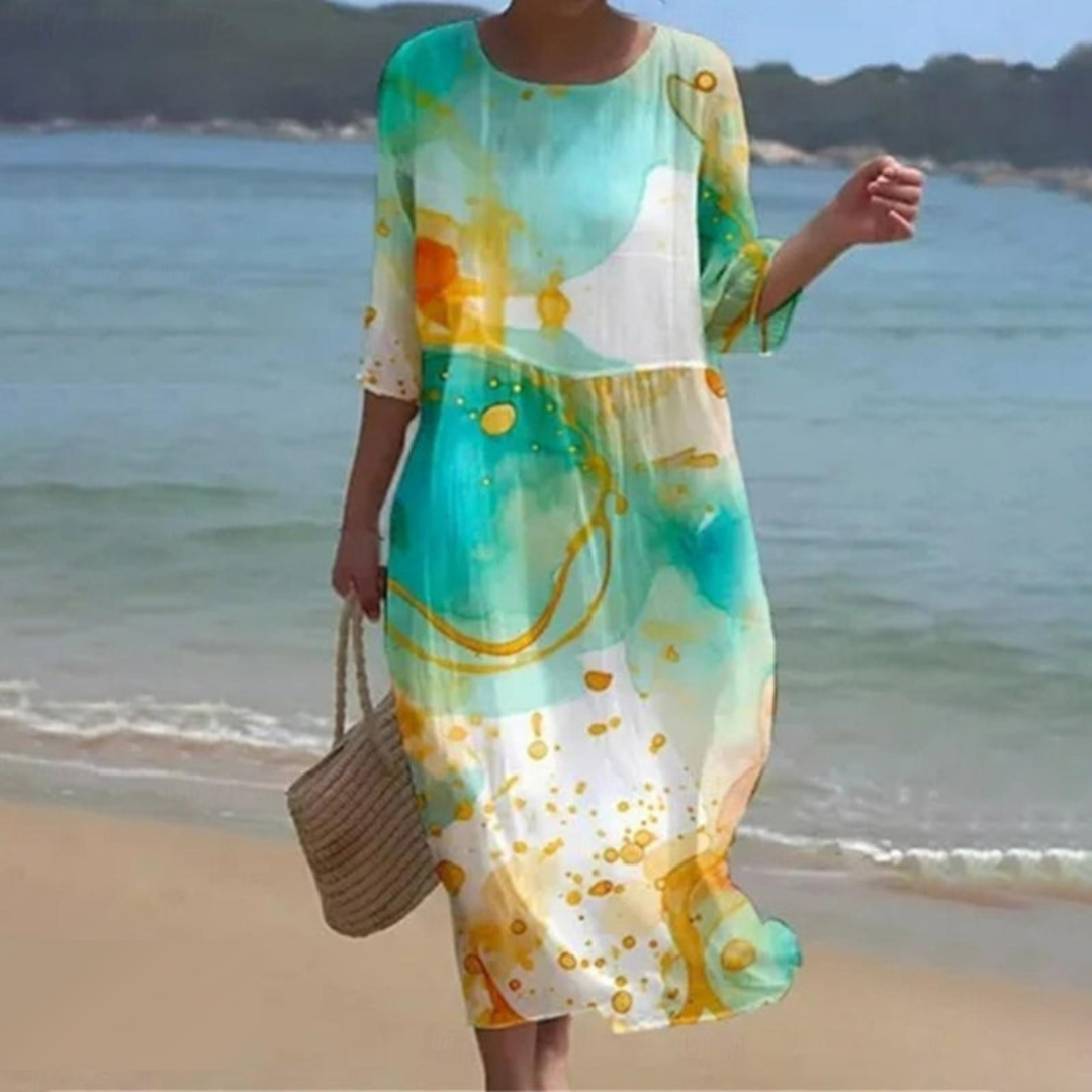 Elegant Women's Midi Dress – Flowy, Lightweight, All-Season Style for Effortless Chic