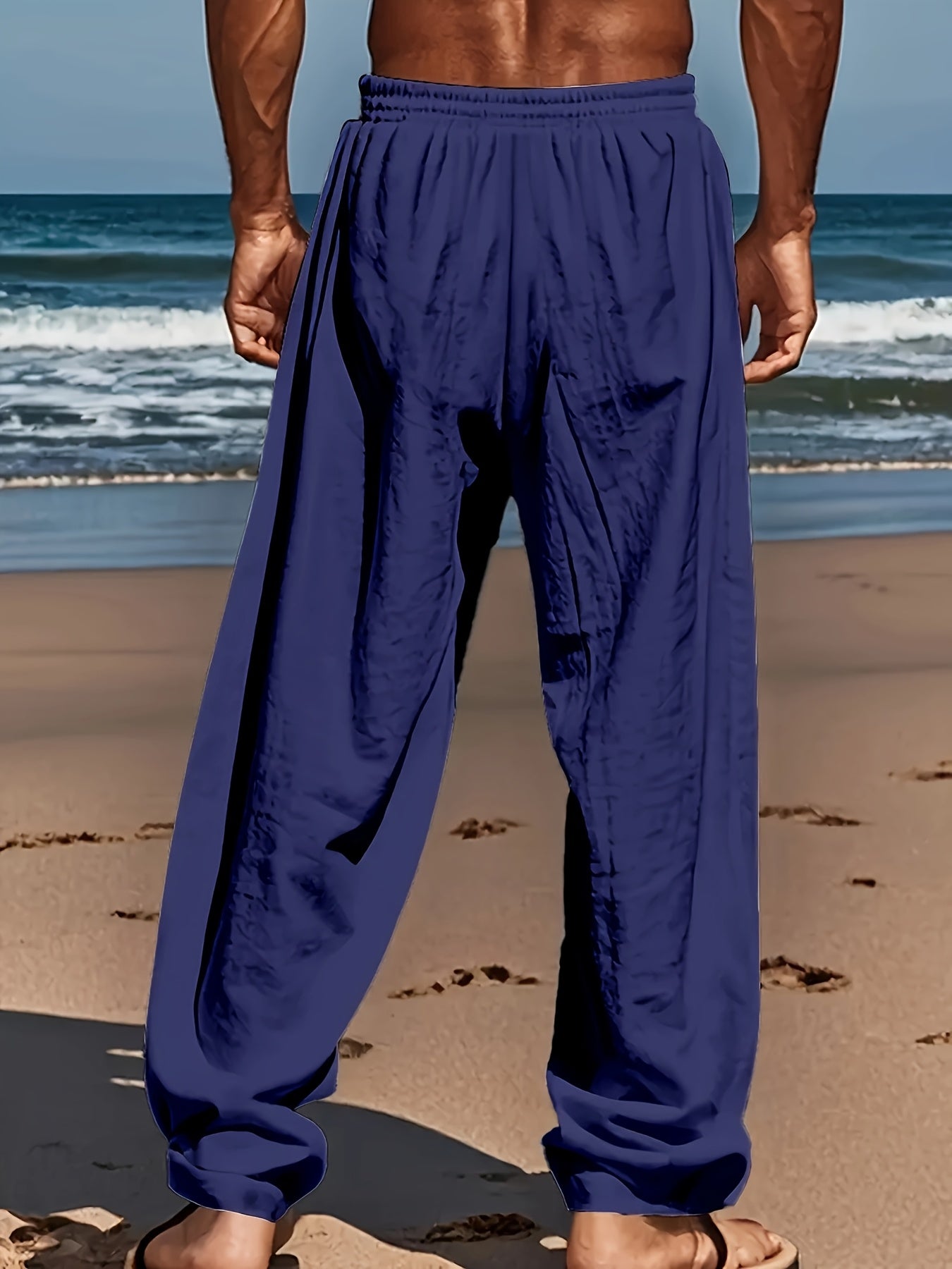 Men’s Casual Trousers - Loose Fit - Lightweight Breathable - Drawstring Waist