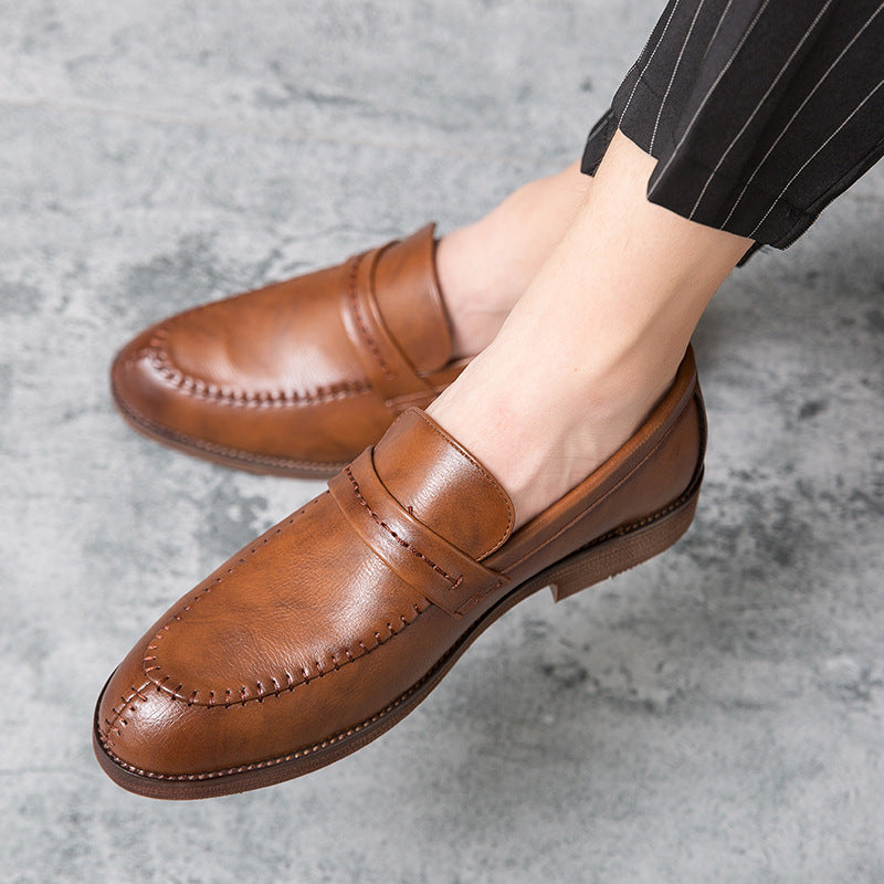 Men’s Loafers – Faux Leather – Slip-On – Penny Strap – Classic Streamlined Fit