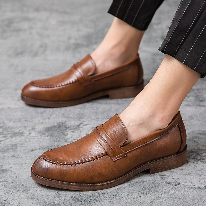 Men’s Loafers – Faux Leather – Slip-On – Penny Strap – Classic Streamlined Fit