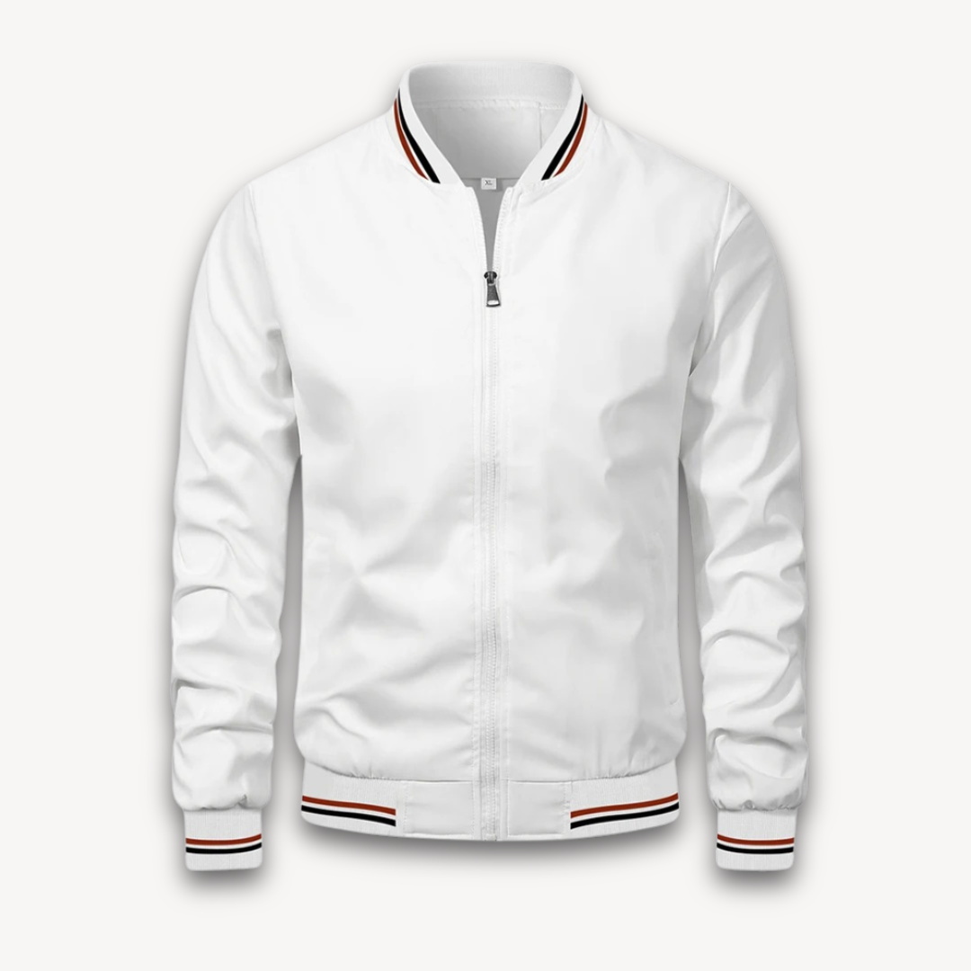 Men’s Bomber Jacket – Lightweight Zip-Up – Relaxed Fit – Ribbed Trim – Sporty Style