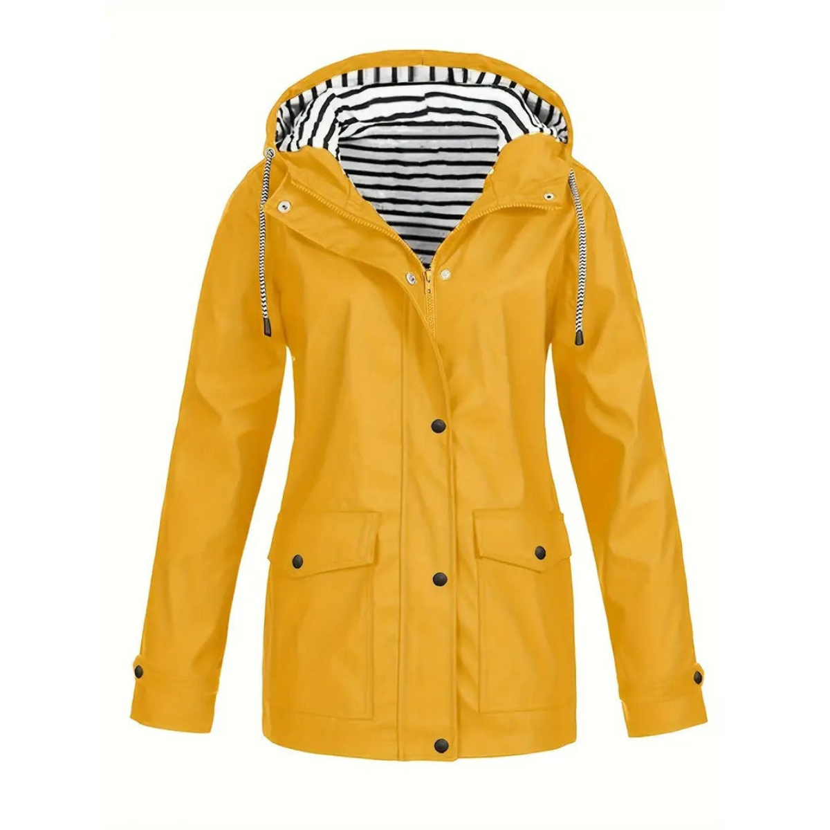 Women’s Raincoat – Relaxed Fit – Adjustable Hood – Mid-Length Outdoor Wear