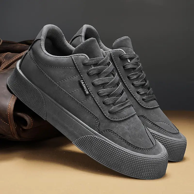 Men’s Casual Sneakers - Low-Top Lace-Up - Durable Grip Sole