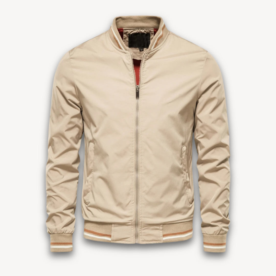 Men’s Bomber Jacket – Lightweight Zip-Up – Relaxed Fit – Ribbed Trim – Sporty Style