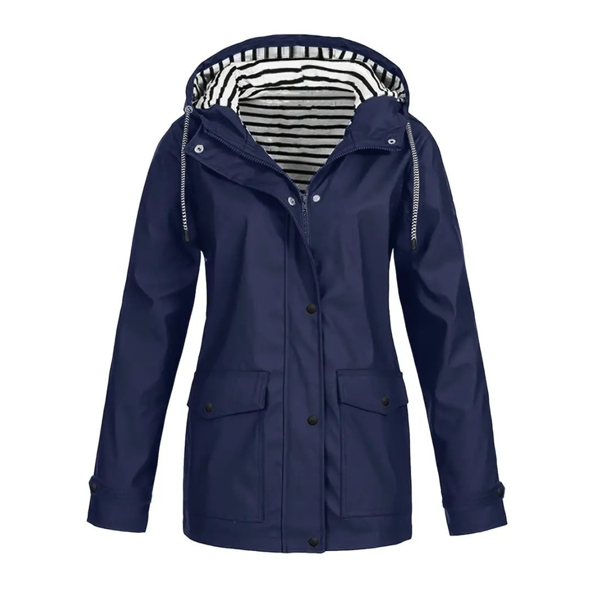 Women’s Raincoat – Relaxed Fit – Adjustable Hood – Mid-Length Outdoor Wear