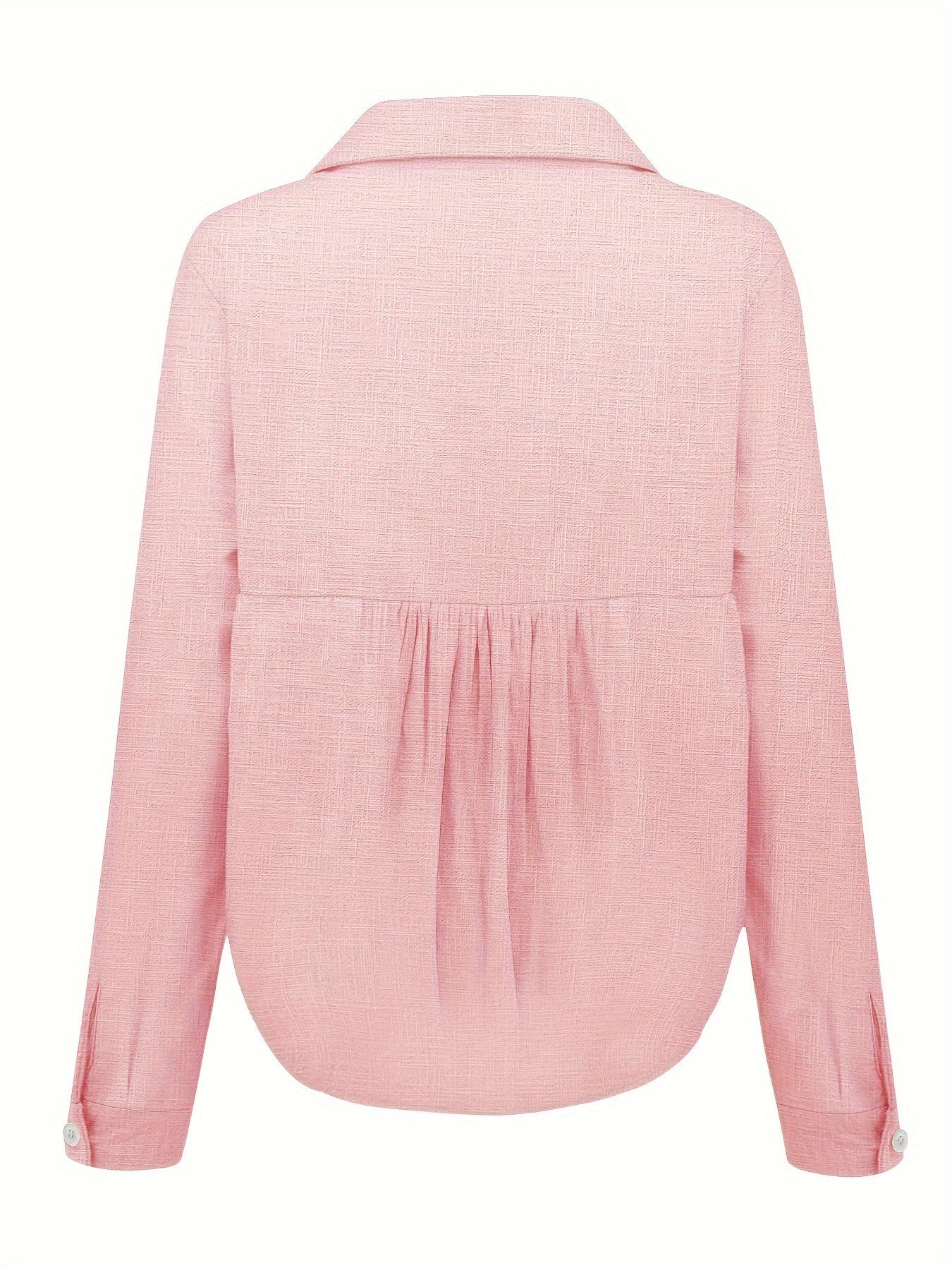 Women's Button-Up Shirt - Lightweight Cotton Blend - Long Sleeve Relaxed Fit - Casual Wear