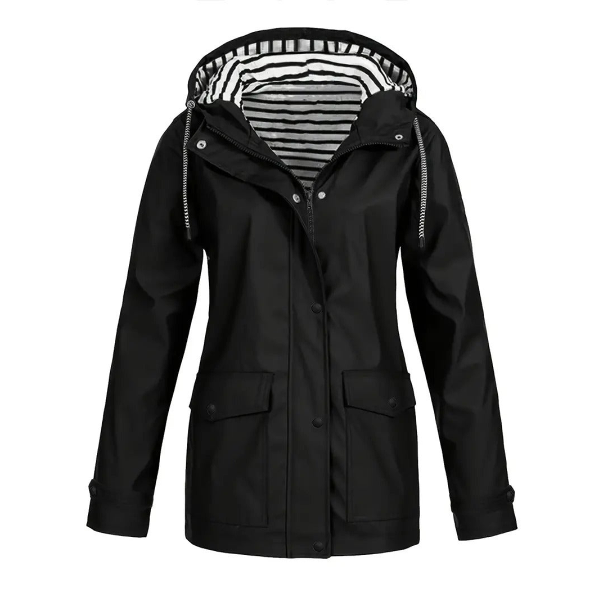 Women’s Raincoat – Relaxed Fit – Adjustable Hood – Mid-Length Outdoor Wear