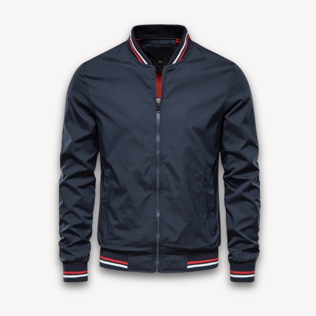 Men’s Bomber Jacket – Lightweight Zip-Up – Relaxed Fit – Ribbed Trim – Sporty Style