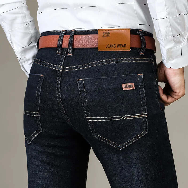 Men’s Slim Fit Jeans – Stretch Denim – Classic Stitching – Full Length Smart Casual