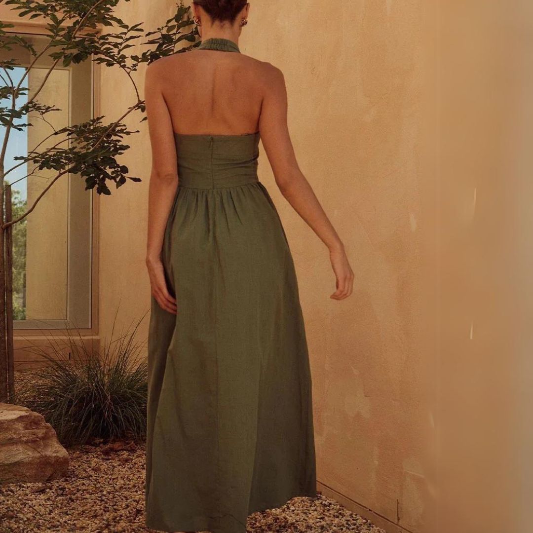 Women's Maxi Dress - Square Neck - A-Line Silhouette - Wide Straps - Flowy Lightweight