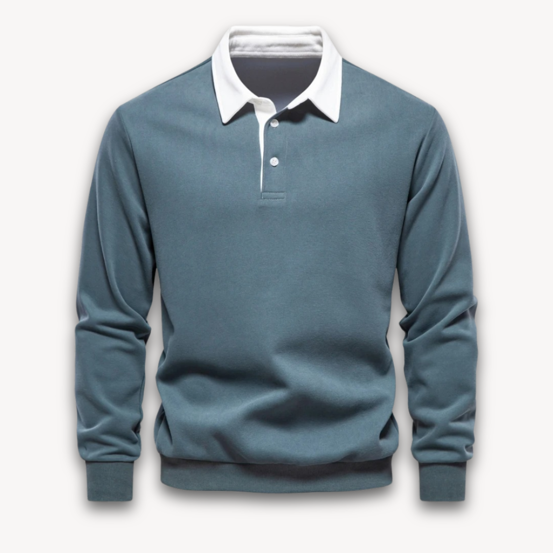 Men’s Polo Sweater – Soft Fabric – Regular Fit – Long Sleeve Knit Casual Top