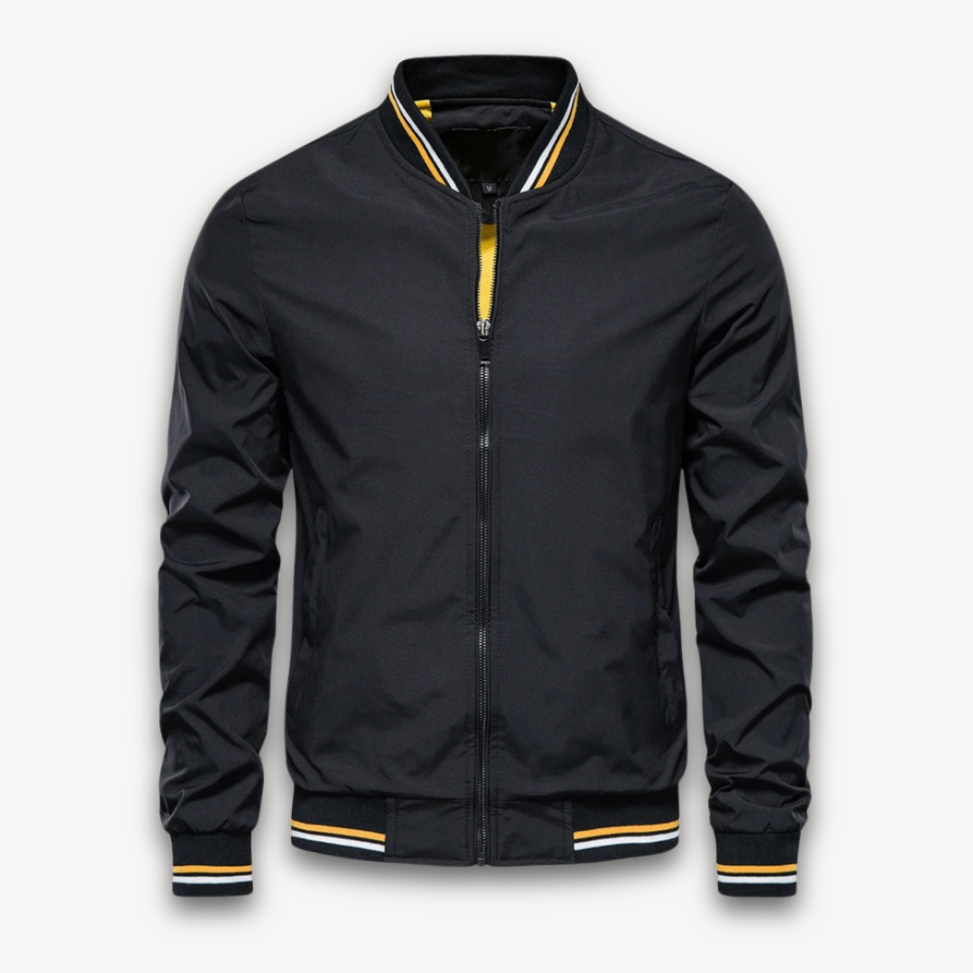 Men’s Bomber Jacket – Lightweight Zip-Up – Relaxed Fit – Ribbed Trim – Sporty Style