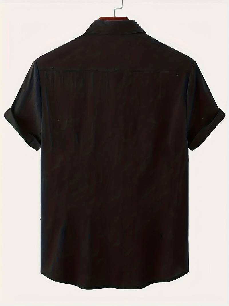 Men’s Short-Sleeve Button-Up Shirt - Classic Collar - Lightweight Relaxed Fit
