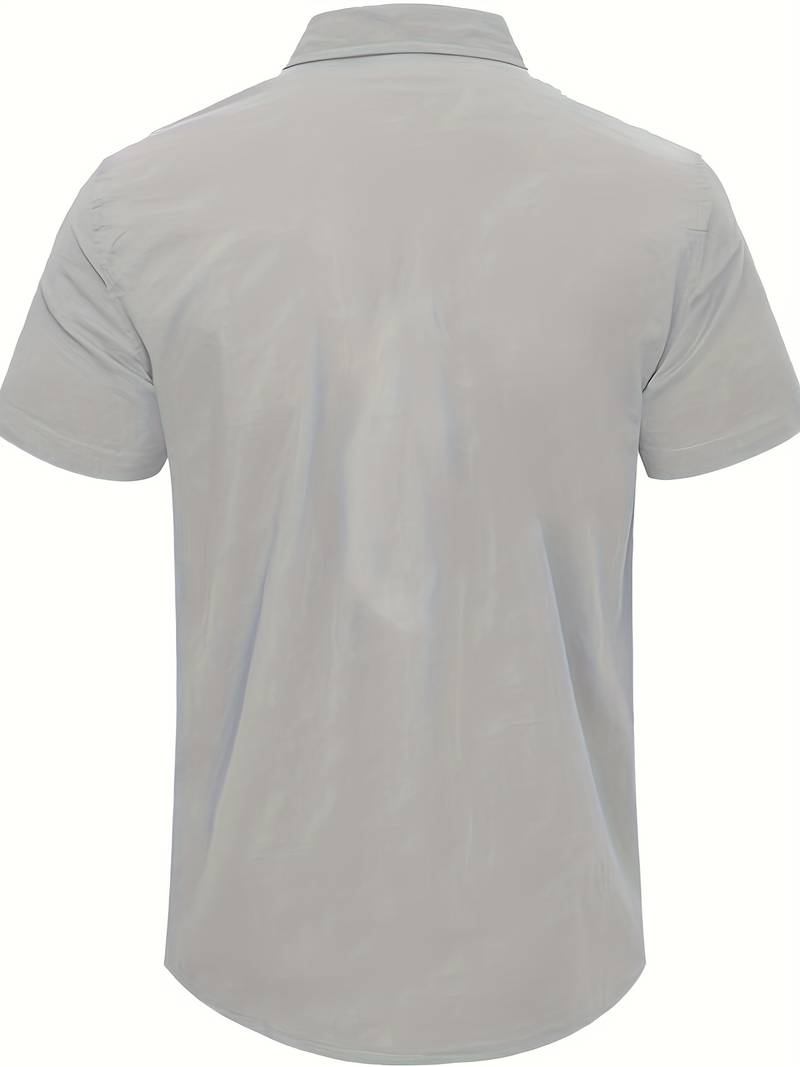 Men’s Short-Sleeve Button-Up Shirt - Classic Collar - Lightweight Relaxed Fit