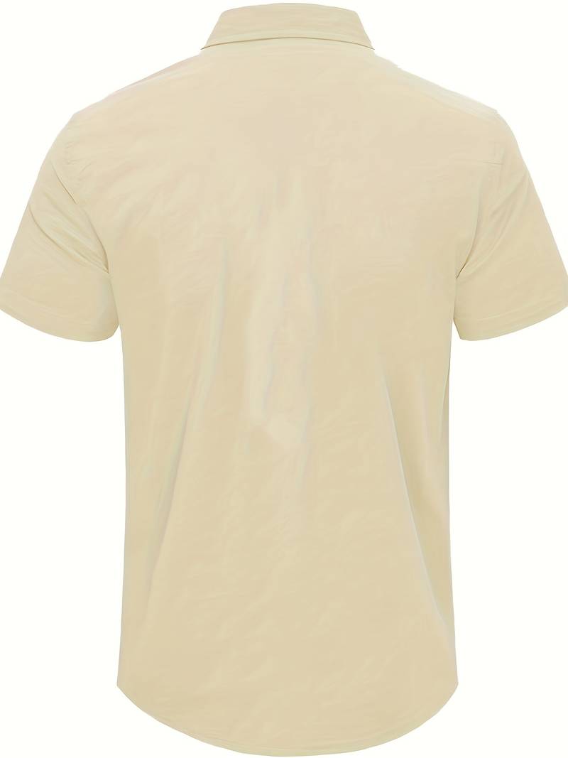 Men’s Short-Sleeve Button-Up Shirt - Classic Collar - Lightweight Relaxed Fit