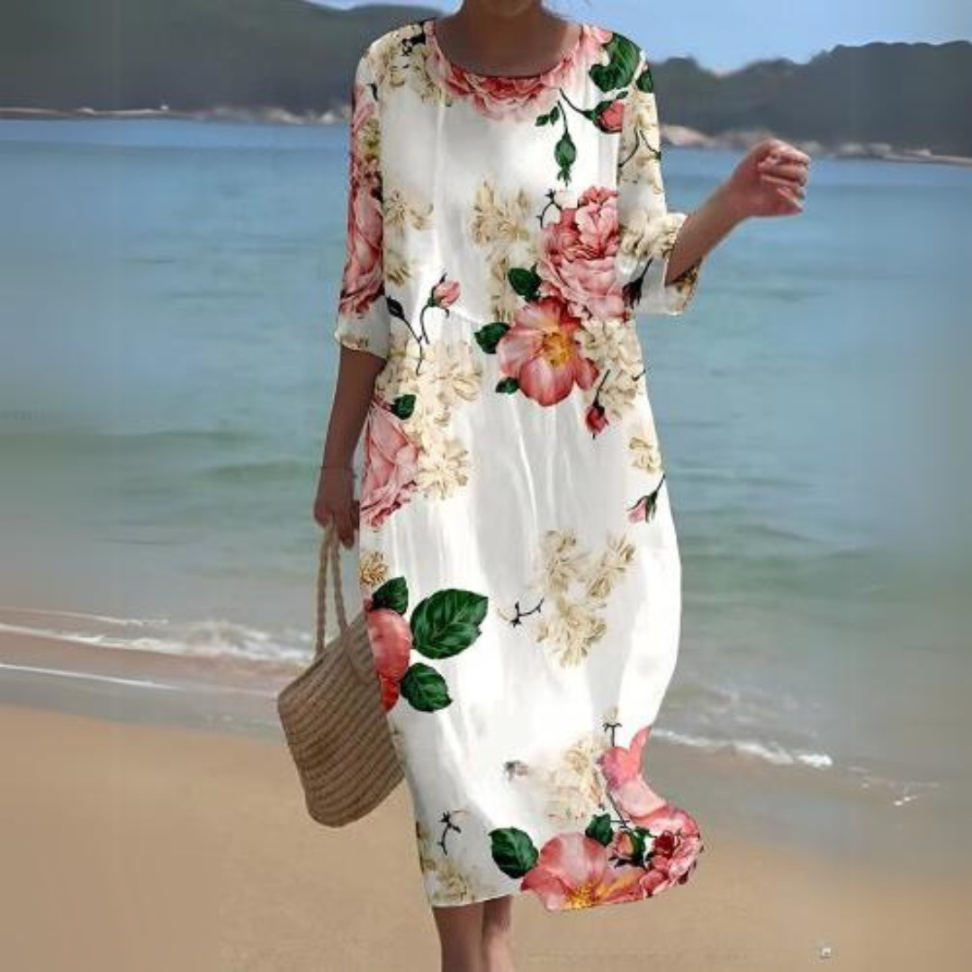 Elegant Women's Midi Dress – Flowy, Lightweight, All-Season Style for Effortless Chic