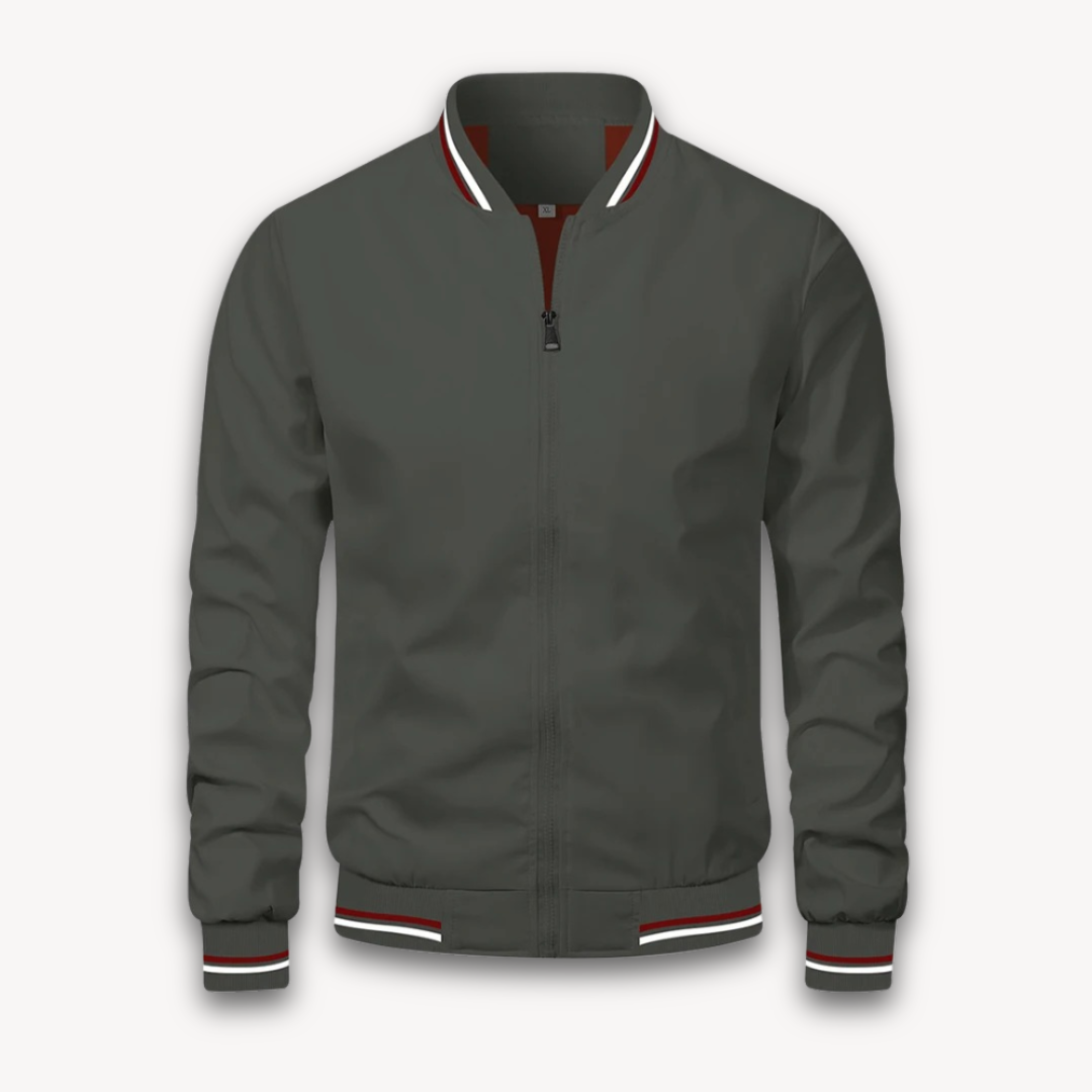 Men’s Bomber Jacket – Lightweight Zip-Up – Relaxed Fit – Ribbed Trim – Sporty Style