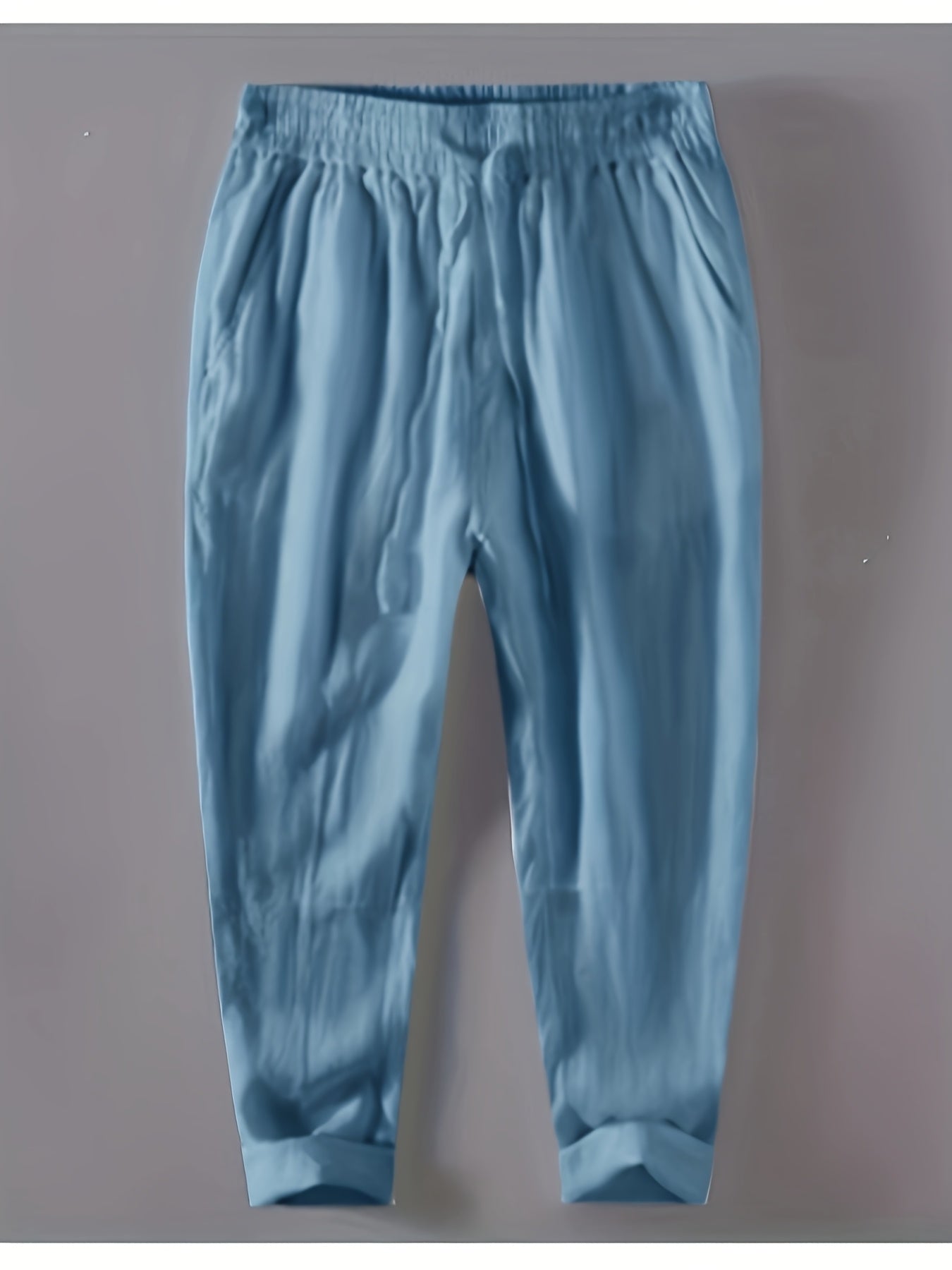 Men’s Loose Fit Trousers - Lightweight Fabric - Elastic Waist - Breathable Casual Wear