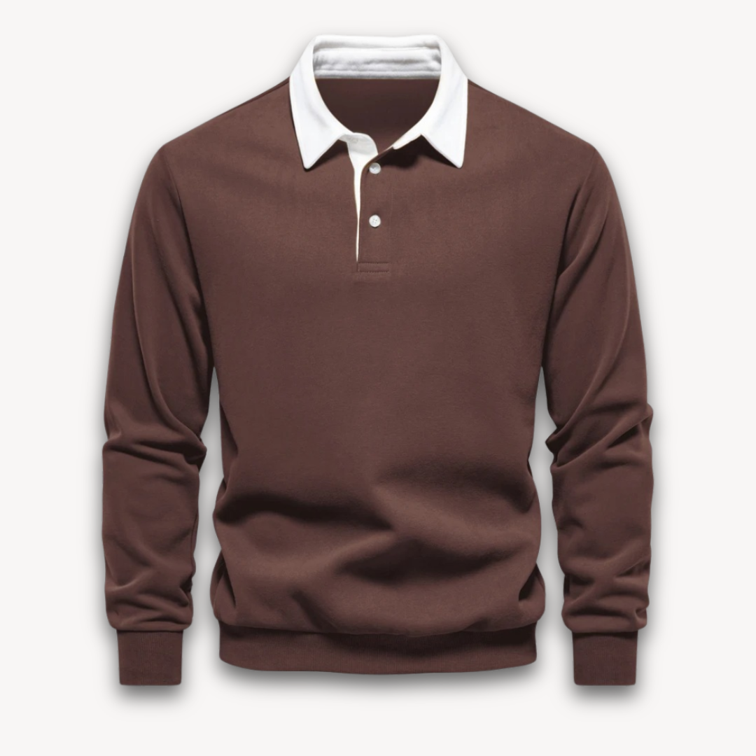 Men’s Polo Sweater – Soft Fabric – Regular Fit – Long Sleeve Knit Casual Top