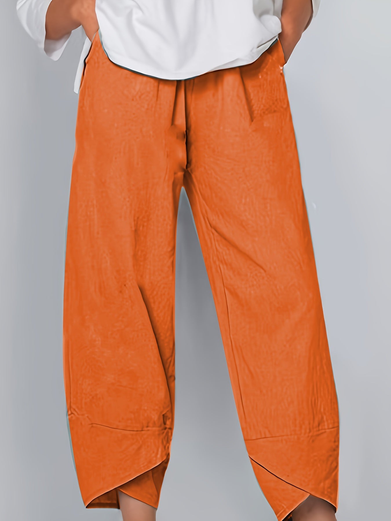 Women's Culottes - Wide Leg - Cropped Length - Elastic Waist - Lightweight Fabric