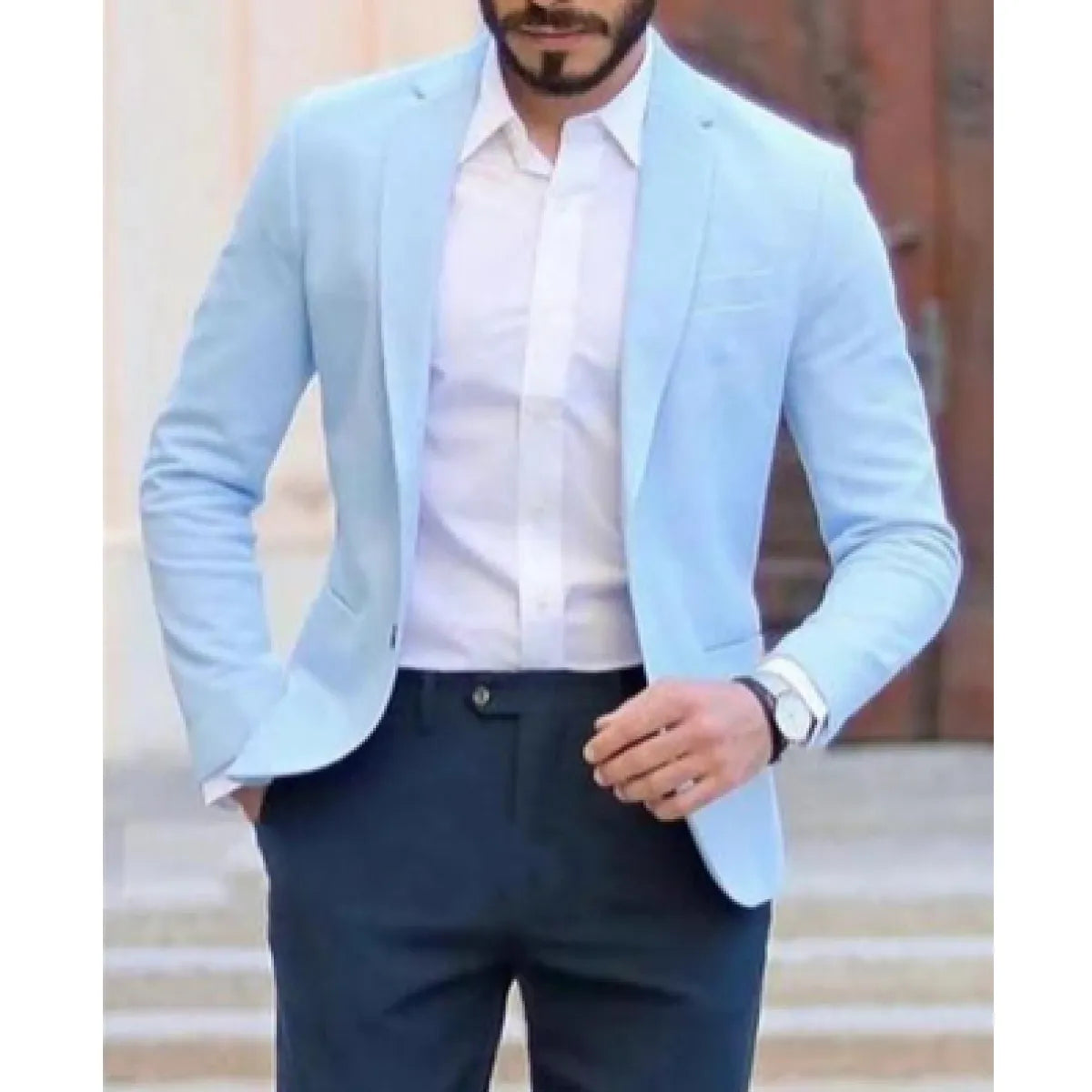 Men’s Blazer – Tailored Slim Fit – Breathable Blend – Single Button – Classic Lapel