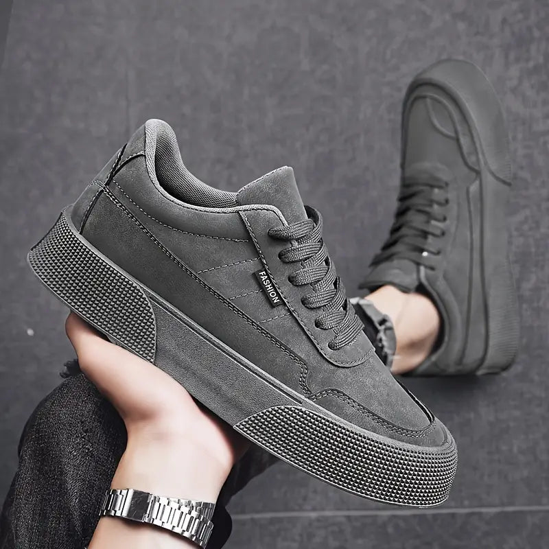Men’s Casual Sneakers - Low-Top Lace-Up - Durable Grip Sole