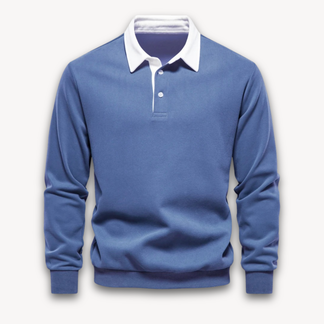 Men’s Polo Sweater – Soft Fabric – Regular Fit – Long Sleeve Knit Casual Top