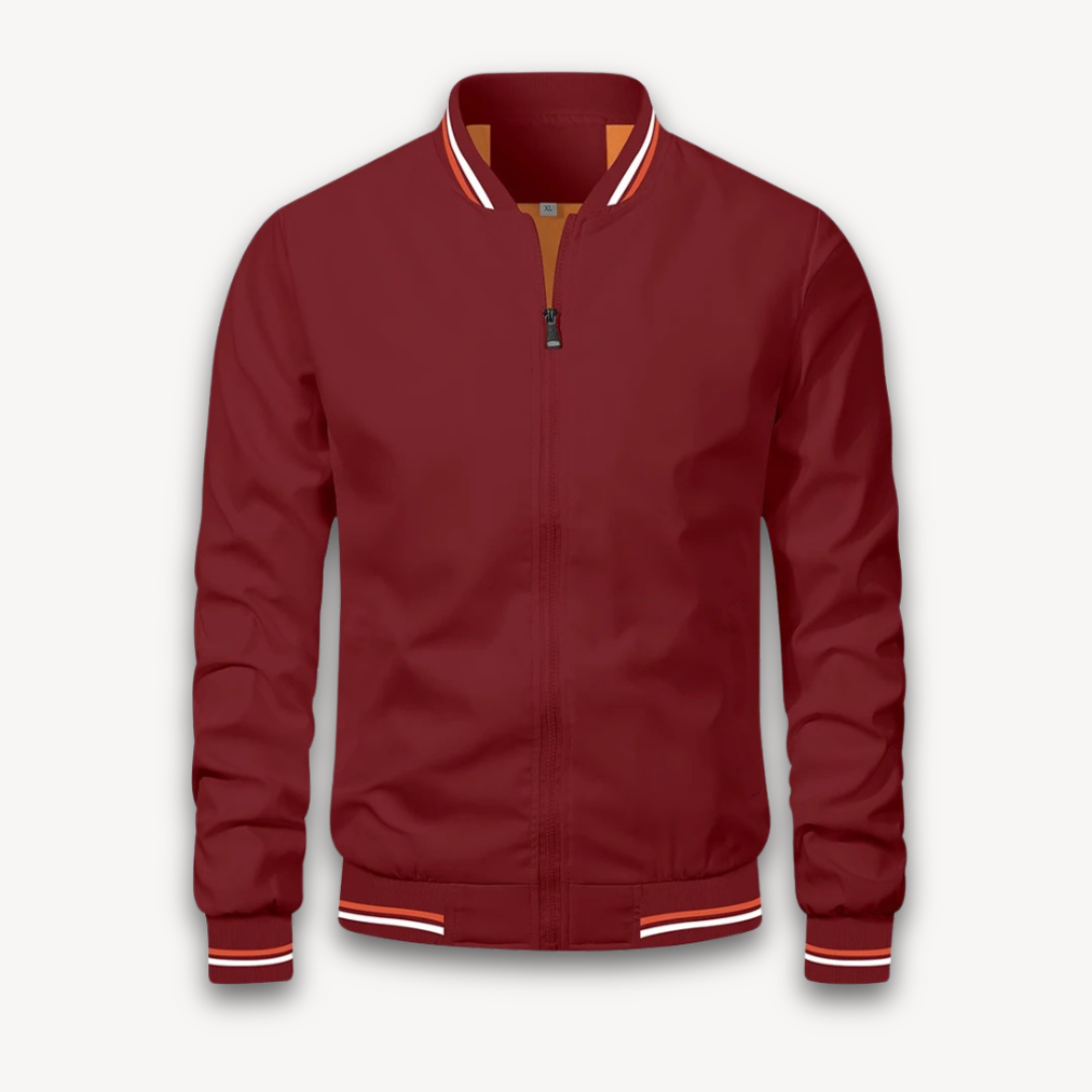 Men’s Bomber Jacket – Lightweight Zip-Up – Relaxed Fit – Ribbed Trim – Sporty Style