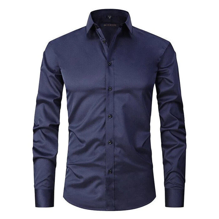 Men’s Dress Shirt – Slim Fit – Stretch Comfort – Wrinkle-Free – Button-Down Collar