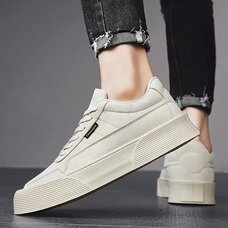 Men’s Casual Sneakers - Low-Top Lace-Up - Durable Grip Sole