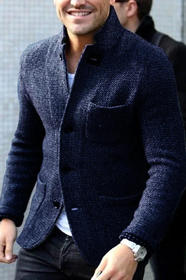 Men’s Blazer – Slim Fit – Wool Blend – Notched Collar – Tailored Casual Jacket