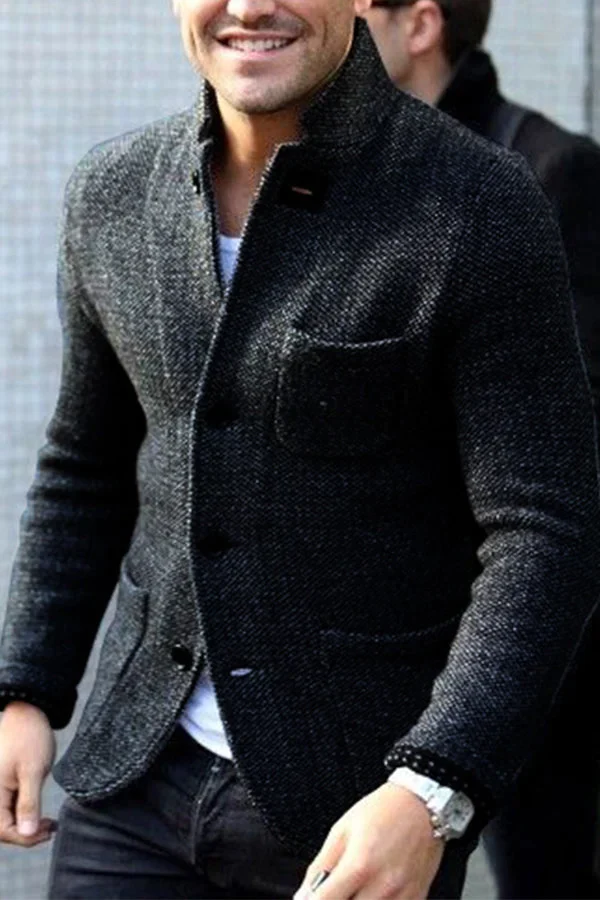 Men’s Blazer – Slim Fit – Wool Blend – Notched Collar – Tailored Casual Jacket