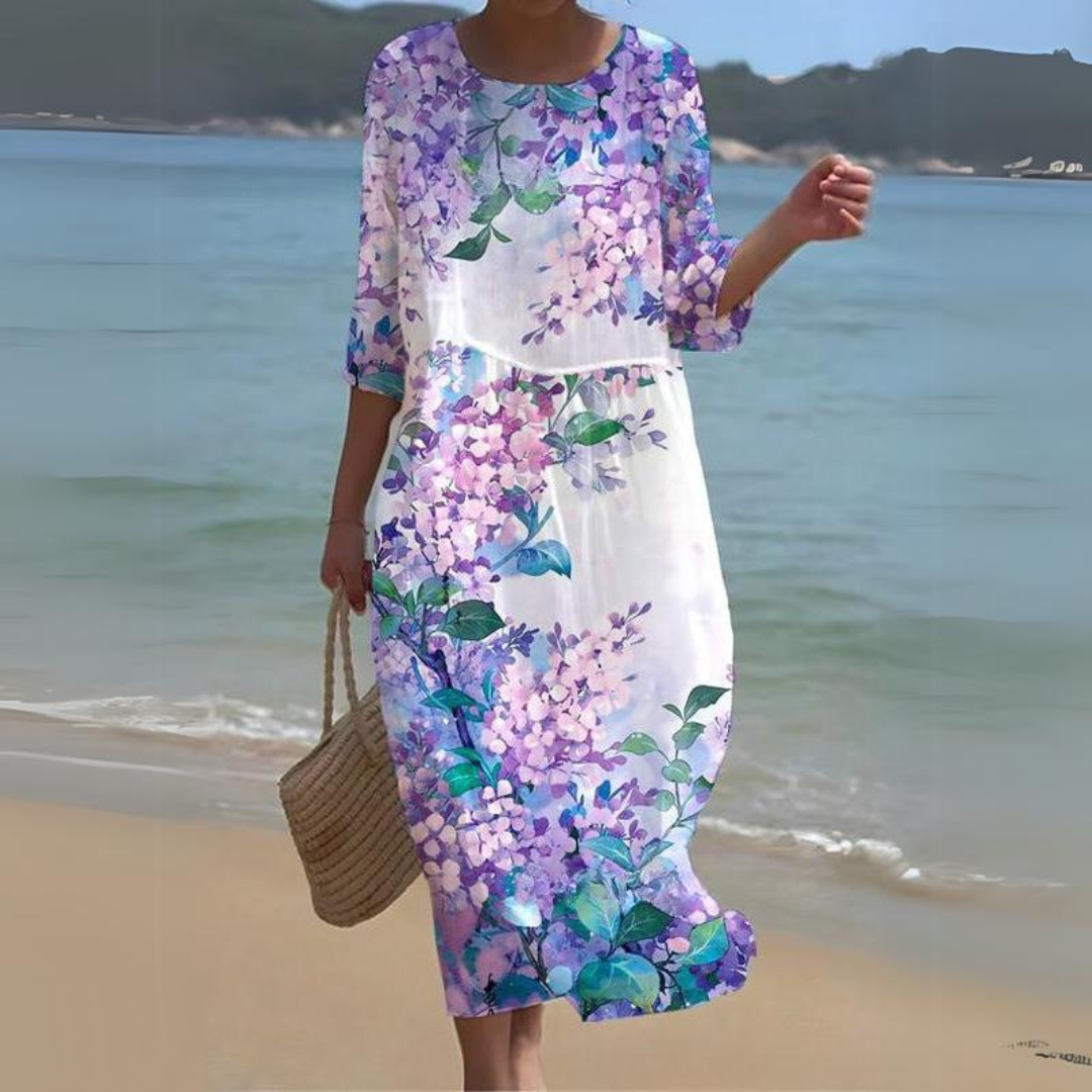Elegant Women's Midi Dress – Flowy, Lightweight, All-Season Style for Effortless Chic