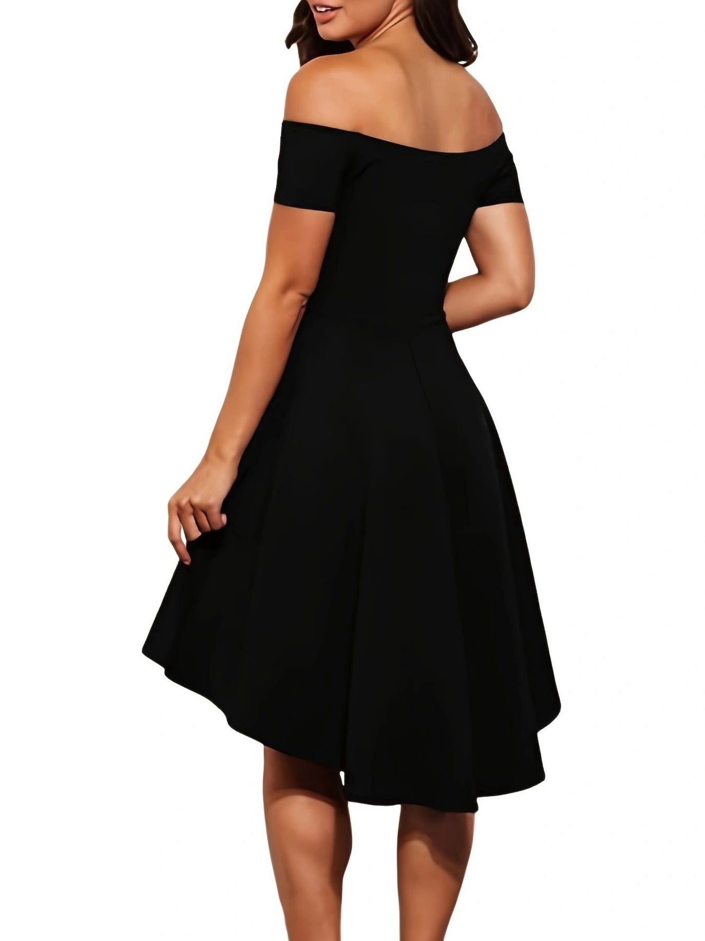 Off-shoulder high low dress for women
