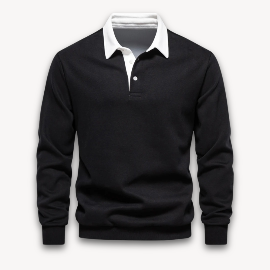 Men’s Polo Sweater – Soft Fabric – Regular Fit – Long Sleeve Knit Casual Top