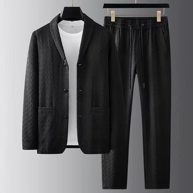 Men's All-Season Athleisure Set - Sustainable Stretch Fit, Breathable Cotton Blend