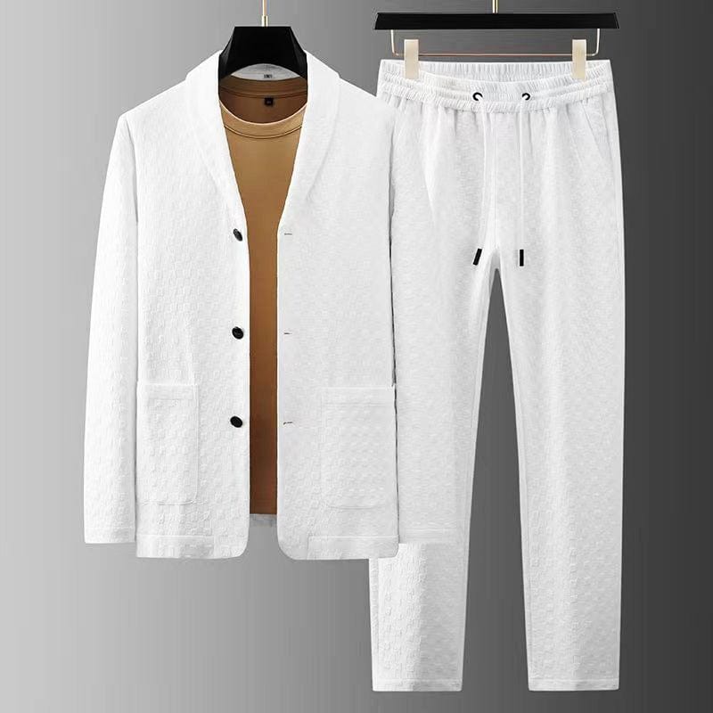 Men's All-Season Athleisure Set - Sustainable Stretch Fit, Breathable Cotton Blend