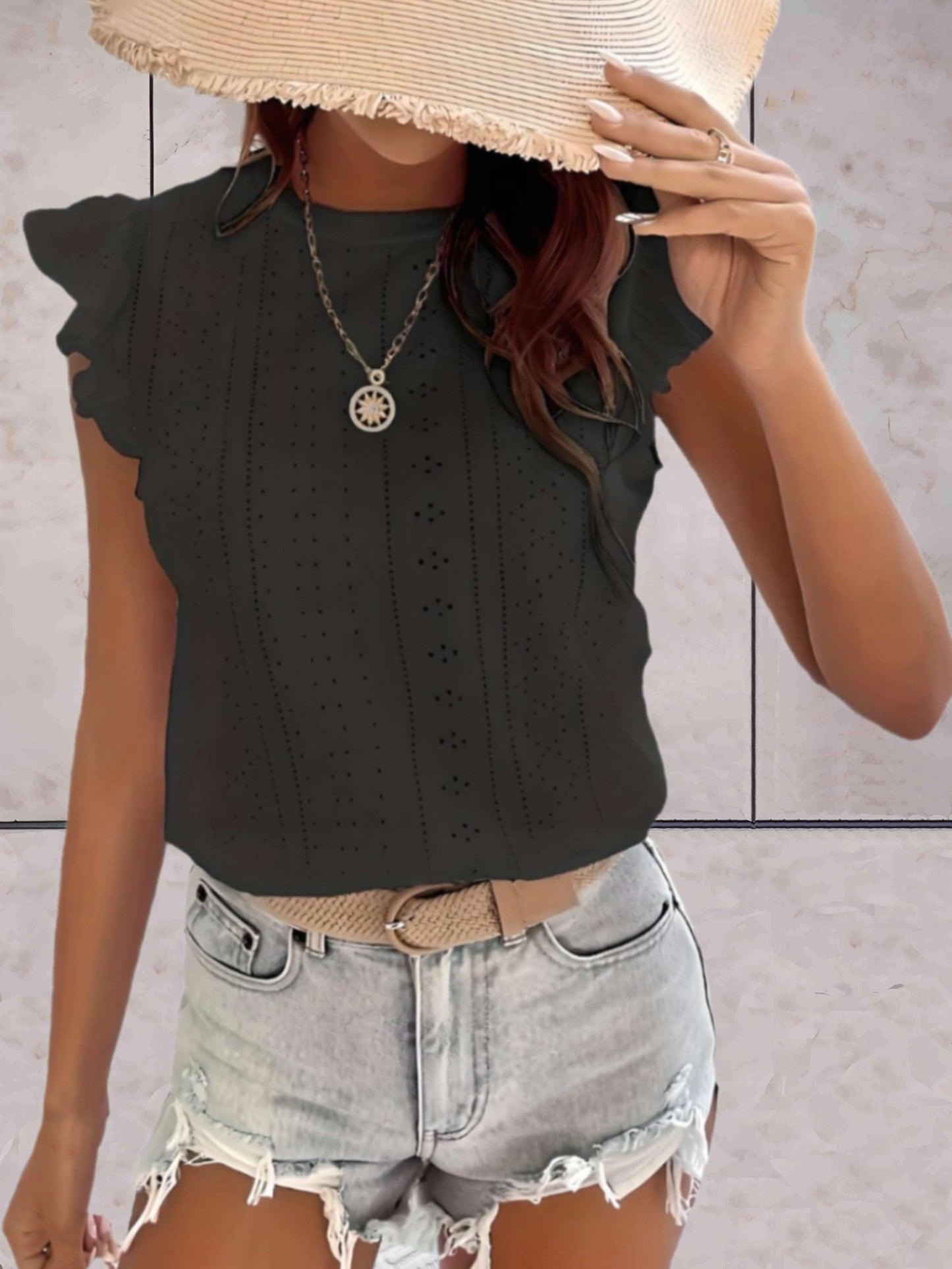 Sleeveless Ruffled Casual Top for Women