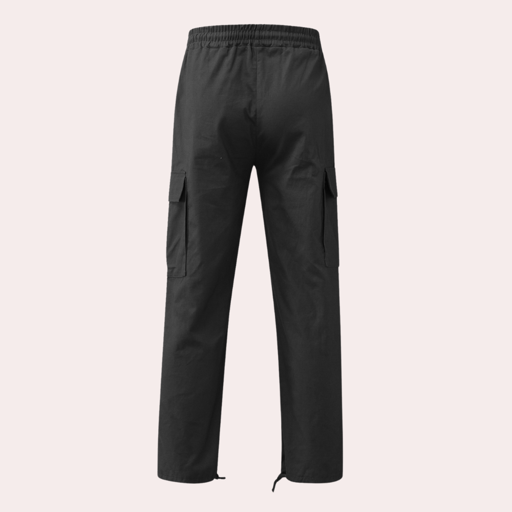 Men’s Cargo Trousers – Relaxed Fit – Straight Leg – Cotton Blend – Utility Pockets