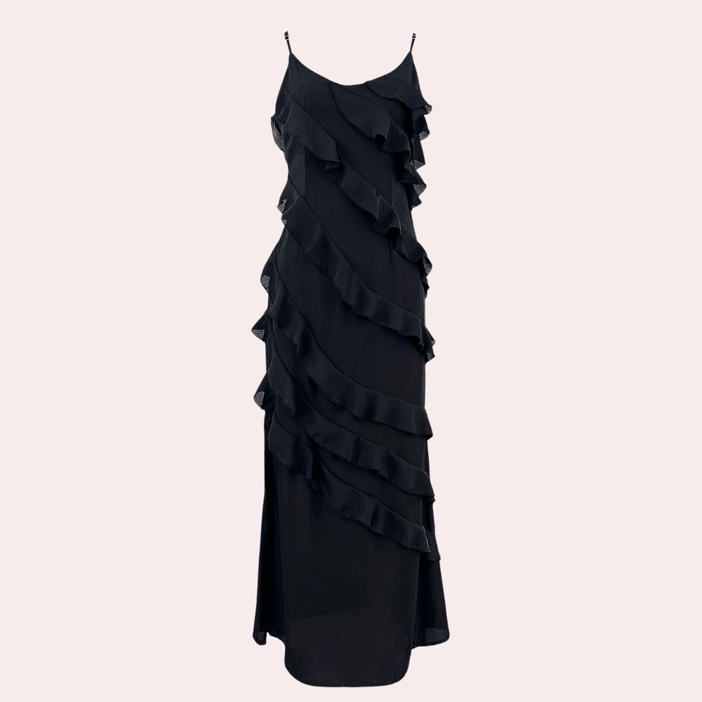 Women’s Evening Dress – Floor Length Gown – Spaghetti Straps – Fitted Formal Wear