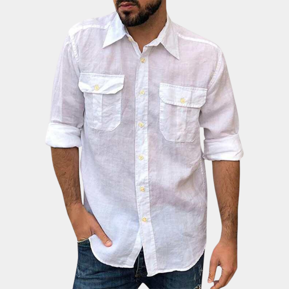 Men’s Classic Shirt – Breathable Blend – Regular Fit – Long Sleeve – Button Pockets