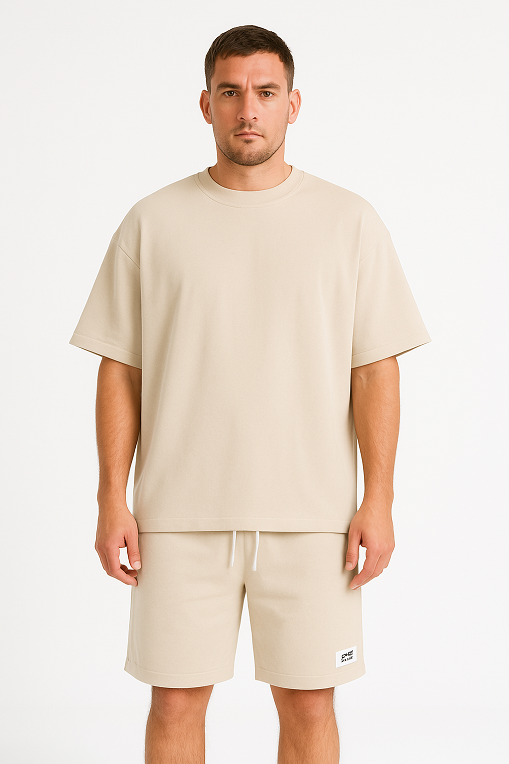 Men’s Athletic Set – Relaxed Fit – Short Sleeve Top & Drawstring Shorts – Breathable Set