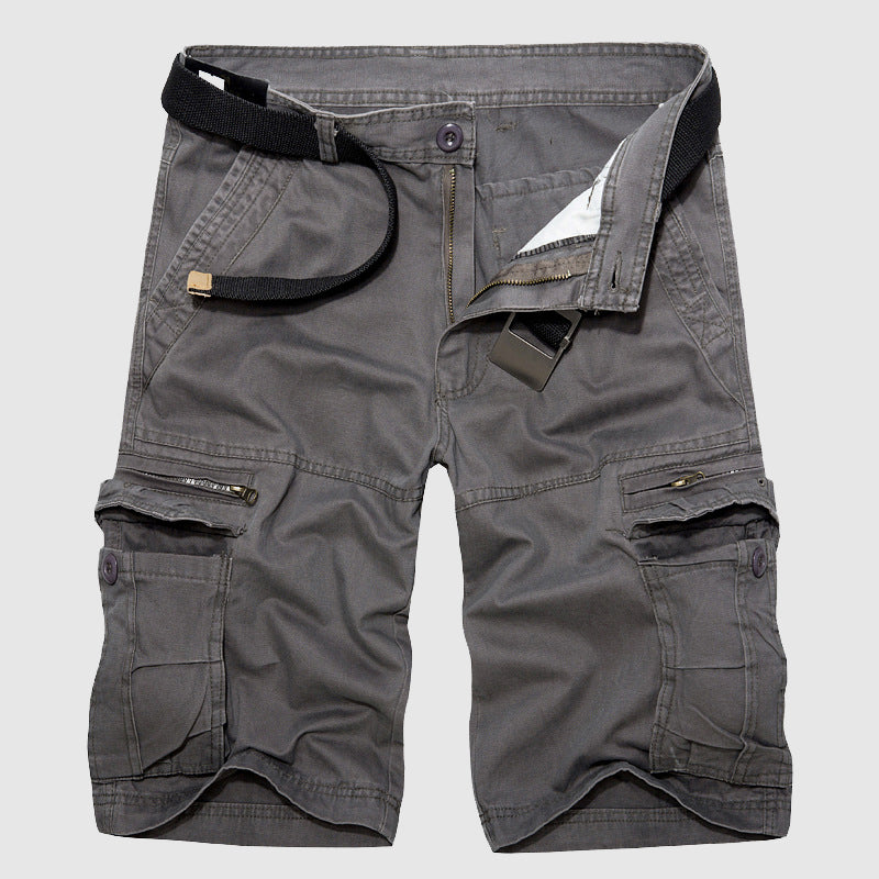 Men's Cargo Shorts - 100% Cotton - Relaxed Fit - Multi-Pocket Utility Design