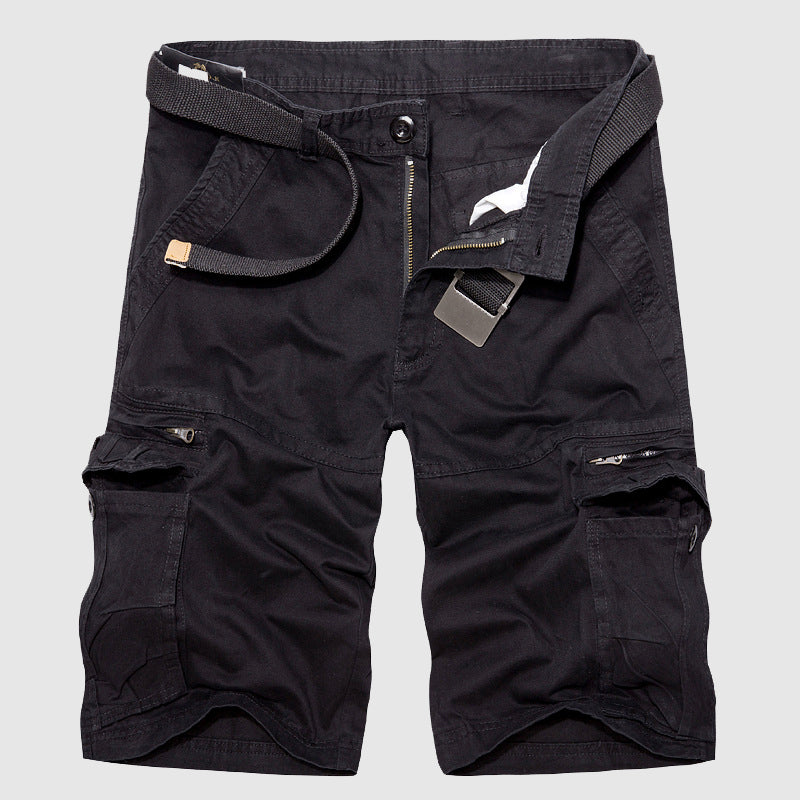 Men's Cargo Shorts - 100% Cotton - Relaxed Fit - Multi-Pocket Utility Design